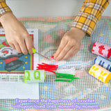 LAPATAIN Latch Hook Kits for DIY Throw Pillow Cover,Snowman Needlework Cushion Cover Hand Craft Crochet for Great Family 17x17inch LAPATAIN