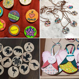 400 PCS Mini Wood Slices, 1 Inch Diameter Unfinished Round Wood Slices for Creative DIY Crafts and Decorations by GNIEMCKIN GNIEMCKIN