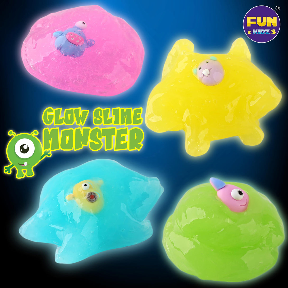 Halloween Toy Monster Slime Kit for Girls Ages 6-12, FunKidz Glow in Dark Slime Making Kit for Kids Make Soft Slime Balls with Photochromic Powder Kid Ideal Party Gifts FUN KIDZ
