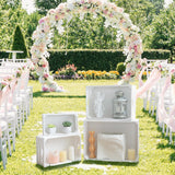 MACVAD Set of 4 Large Wooden Crates Decorative, Whitewashed Nesting Wooden Crates for Display Rustic, Farmhouse Wooden Storage Container Boxes Made from 100% Wood MACVAD