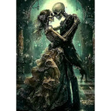 SENQAO Skull Diamond Art Kits for Adults, Halloween Skull Love DIY 5D Diamond Painting Kits Full Drill Diamond Dots Paintings with Diamonds Gem Art and Crafts Home Decor 12x16inch SENQAO