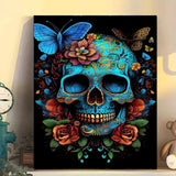 Arttoplus Skull Paint by Numbers Kit for Adults-Butterfly Adult Paint by Number Kits on Canvas,Skeleton Painting by Number Adult for Gift Home Wall Decor(16x20inch) Arttoplus