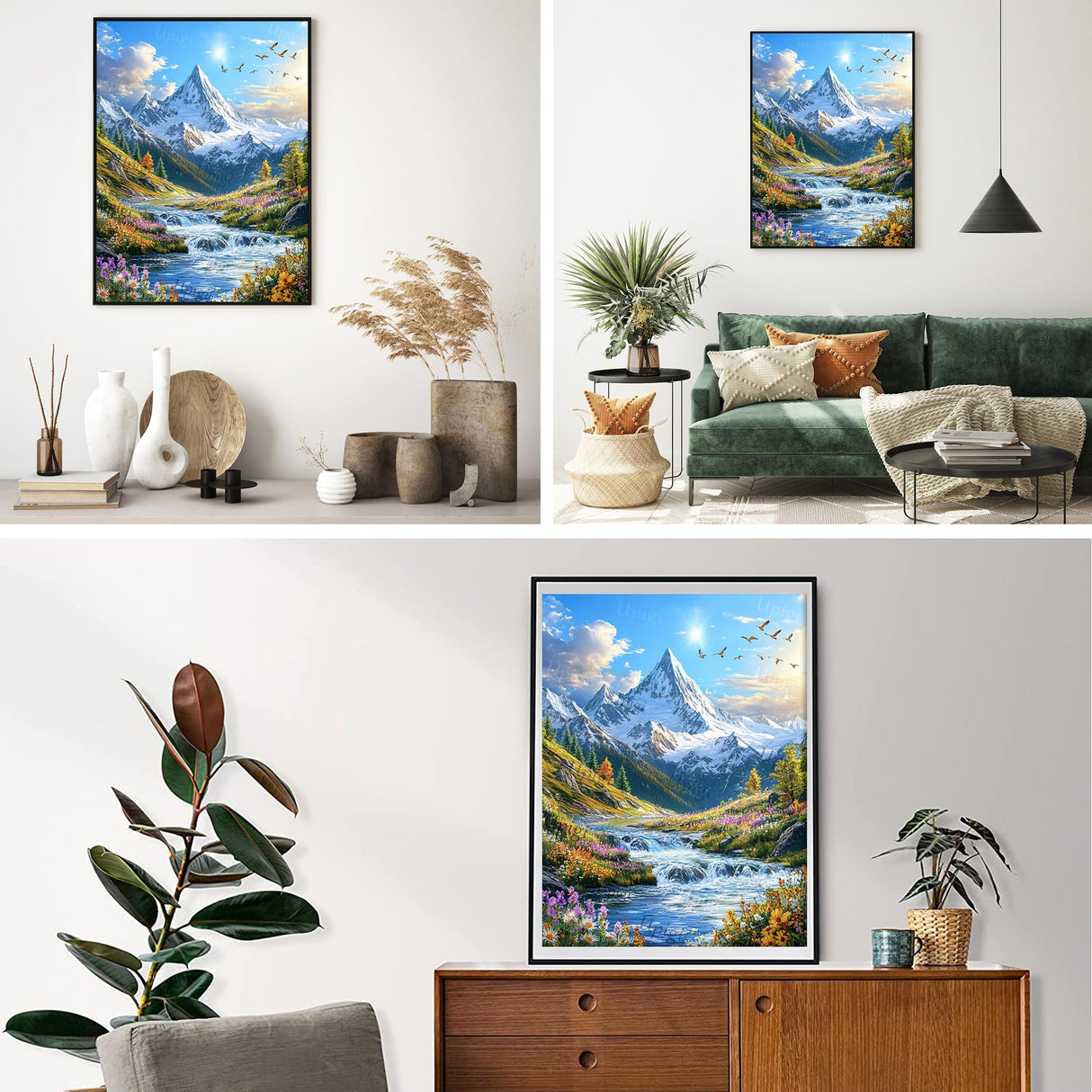 Upigi Diamond Painting Kits for Adults,Landscape Scenery DIY 5D Diamond Art Kits for Beginners,Round Full Drill Landscape Scenery Mountains Gem Art Crafts Kit for Home Wall Decor 12 x 16 Inch Upigi