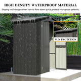 Domi Outdoor Storage Shed 5.7' x 3’, Metal Garden Shed with Galvanized Steel Frame for Bike, Tools, Lawn Mowers, Pool Toys, Outdoor Storage Cabinet with Lockable Door for Garden Lawn Patio (Dark Grey) domi outdoor living