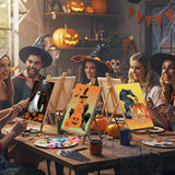 Dinifee 6 Pack Pre Drawn Canvas for Painting Pre Printed Canvas Kit 8 x 10 Inch Stretched Cotton Paint and Sip Set for Adults Couple Party Date Night(Halloween) Dinifee