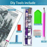 TOPMCYSG Forest Wolf Diamond Art Kits for Adults,Landscape 5D Diamond Painting Kits for Beginners,DIY Round Full Drill Diamond Dots Paintings Picture Gem Art Craft for Home Wall Decor 13.78x13.78 in TOPMCYSG