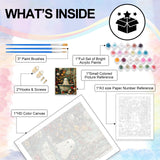 Yezavesu Halloween Paint by Numbers Kit for Adults Beginner, Ghost Adult Paint by Number Kits on Canvas Without Frame, DIY Acrylic Flowers Painting by Numbers for Home Wall Decor Gift 16x20 Inch Yezavesu