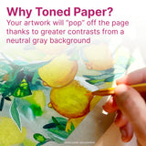 Strathmore 300 Series Mixed Media Pad, Toned Gray, Tape Binding, 184lb (300gsm), 20 Sheet, 9x12 inch, 1 Count Strathmore