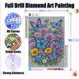 Butterfly Flower Diamond Art Painting Kits for Adults - Full Drill Diamond Dots Paintings for Beginners, Round 5D Paint with Diamonds Pictures Gem Art Painting Kits DIY Adult Crafts Kits 12x16inch Legrace