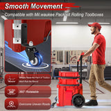 Upgraded 360° Dual Front Wheels, Packout Wheels Compatible with Mil.waukee Packout Rolling Toolboxes, Packout Toolbox Accessories, 200 Lbs Capacity DNShorix
