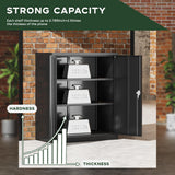 Greenvelly Metal Cabinet, 42" Locking Storage File Cabinet with Doors and Shelves for Office,Home,Gym,School,Kitchen(Black) Greenvelly