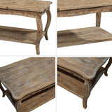 Alaterre Furniture Austerity 42-Inch Rustic Coffee Table with Open Shelf, Curved Legs, and Scalloped Edge - Easy Assembly Reclaimed Wood Living Room Table - Farmhouse Furniture (Driftwood Finish) Alaterre Furniture