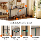SUPERJARE Console Table with Outlet, 63 Inch Sofa Table with Charging Station, Narrow Entryway Table, Skinny Hallway Table, Behind Couch Table Skinny for Entryway, Living Room, Plants -Gray SUPERJARE