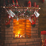 200 Pieces Christmas Wooden Beads for Craft Christmas Buffalo Plaid Round Craft Beads Farmhouse Loose Polished Spacer Beads Winter Snowman Beads with Twine Scarf Wood Beads for DIY Jewelry Décor Lucomb