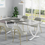 Tribesigns Executive Desk, 63” W x 31.5” D Large Office Desk, Modern Computer Desk Conference Table Meeting Room Table, Business Furniture for Home Office, Gray and White Tribesigns