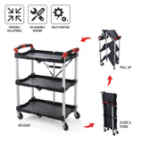 Olympia Tools 410-007 Pack-N-Roll 150 lbs Folding Collapsible Service Cart, Black/Red Olympia Tools