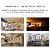 JOSIAHCQ Wine Rack Floating Bar Shelves Wall Mounted with Hanging Wine Glass Holder Liquor Cabinet Bottle Display Shelf Kitchen Shelf with Light Strip for Home Bar JOSIAHCQ