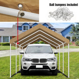 Carport Canopy 10'x20' Replacement Cover, Waterproof & UV Protected Garage Top Tarp Shelter Cover with Ball Bungee Cords, Car Cover Tent (Frame is not Included) Yustuf