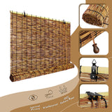 Tgzwme 2 Pack Retro Bamboo Roll-up Reed Shades - 47" W x 71" H Natural Light Filtering Window Blinds Tgzwme