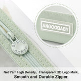 ANGOOBABY Mesh Pencil Bag Clear pencil case Zipper Pouch Bags Multifunctional Pencil Holder for Students, Small Makeup Bag Suitable for Teen Girls & Boys（Green） ANGOOBABY