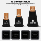 Utopia Bedding Adjustable Bed Furniture Risers - Elevation in Heights 3, 5 or 8 Inch Heavy Duty Risers for Beds - Supports up to 1,300 lbs - (Set of 4 Riser, Black) Utopia Bedding