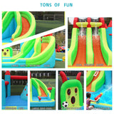 HIJOFUN Giant Inflatable Water Park, 10-in-1 Bounce House Combo, 3 Slides with Pool, Kids 3-12 HIJOFUN