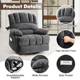 COOSLEEP Oversized Manual Swivel Rocker Recliner Chair, Extra Wide Glider Rocker Recliner for Big and Tall, Overstuffed Lazy Recliner Chair with High Back, Single Sofa Chair for Living Room(Dark Gray) COOSLEEP HOME