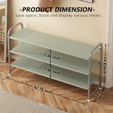 INGIORDAR Shoe Rack 3 Tier Long Storage Organizer Wide Metal Shoe Shelf for Closet Entryway Grey INGIORDAR