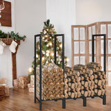 KYATE 4ft Firewood Rack Outdoor with Cover Fireplace Wood Storage Heavy Logs Stand Stacker Holder Strong Lumber Racks Outside for Courtyard Patio KYATE