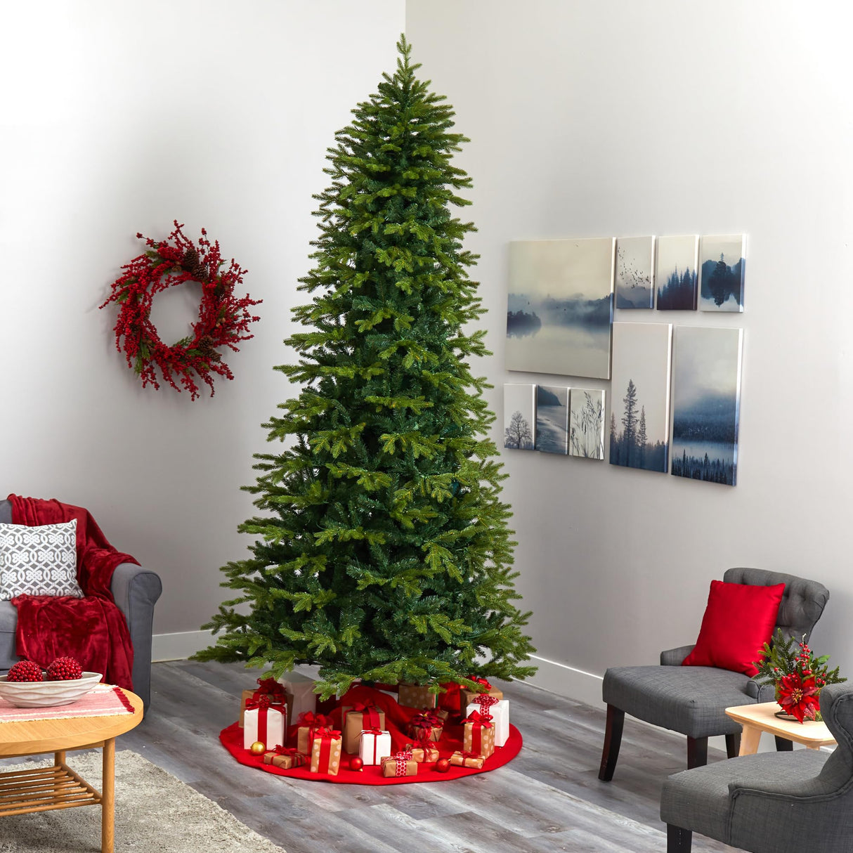 Nearly Natural 10ft. Belgium Fir Natural-Look Artificial Christmas Tree with 3514 Bendable Branches Nearly Natural