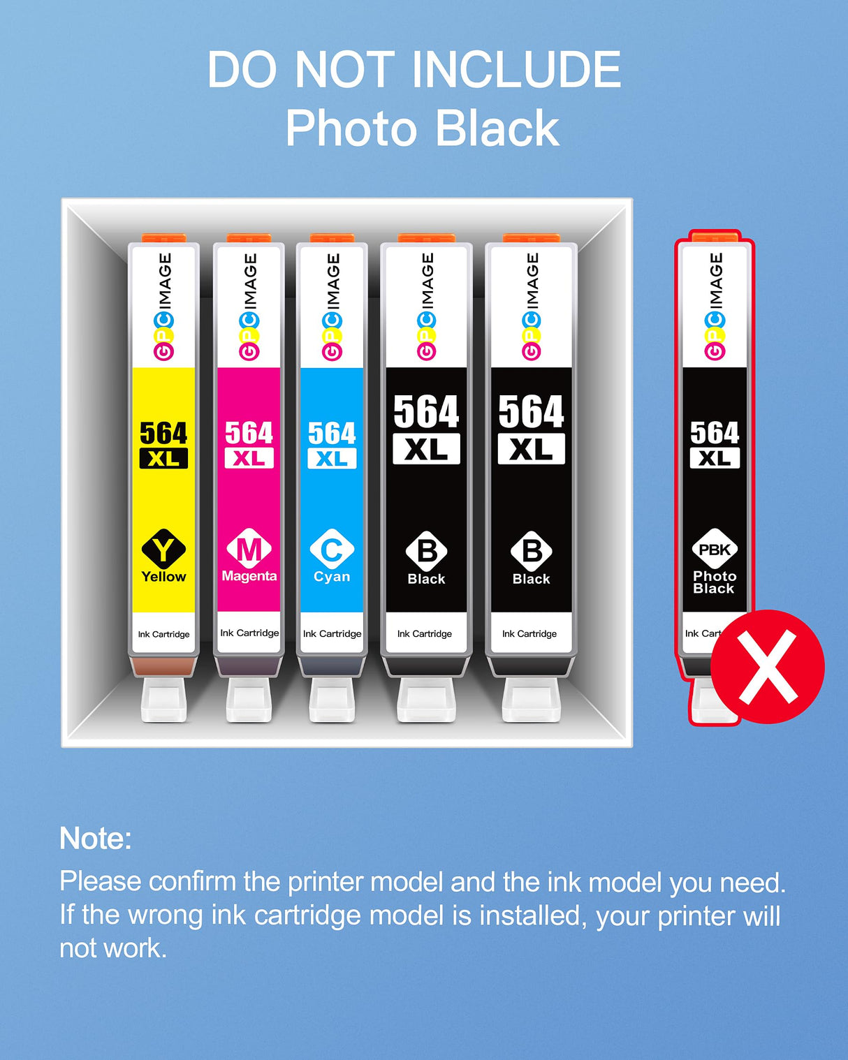 GPC Image Compatible Ink Cartridge Replacement for HP 564XL 564 XL Compatible with DeskJet 3520 3522 Officejet 4620 Photosmart 5520 6510 6520 7520 7525 Printer (Black Cyan Magenta Yellow, 10 Pack) GPC Image