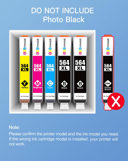 GPC Image Compatible Ink Cartridge Replacement for HP 564XL 564 XL Compatible with DeskJet 3520 3522 Officejet 4620 Photosmart 5520 6510 6520 7520 7525 Printer (Black Cyan Magenta Yellow, 10 Pack)