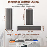 Wood Slat Panels, Interior Wall Decor Easy Installation, Soundproof Slatted Wall Panels 3D Acoustic Decoration for Office, Meeting Room, Café, Bars, Restaurant & Home, Deep Gray 2 Pcs 47.2×12.5 in WoveN SounD