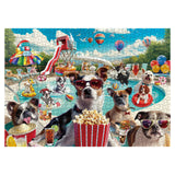 Dog Summer Puzzle for Adults 1000 Piece, Funny Puppy Animal Jigsaw Puzzles, Food Party Puzzles BBOLDIN