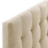 Modway Lily Tufted Linen Fabric Upholstered Queen Headboard in Beige Modway