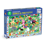 Mudpuppy Doggie Days — 64 Piece Search & Find Puzzle Jigsaw Puzzle Featuring A Variety of Dogs and Puppies and Over 40 Hidden Images to Find for Ages 4+ Mudpuppy
