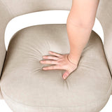 Lexicon 360 Degree Swivel Accent Chair, Modern Comfy Velvet Round Barrel Chair, Open Back, Plush Foam Cushions, Metal Swivel Base for Living Room/Bedroom/Office, Taupe Lexicon