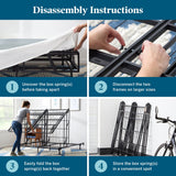 LUCID 5 Inch Memory Foam Bamboo Charcoal Mattress and 9 Inch Steel Foldable Queen Box Spring Foundation with Center Support Bolts and Cover LUCID