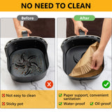 Air Fryer Liners Disposable - 125 Pcs 8IN Square Parchment Paper Sheets, Non-Stick, Oil-Proof Baking Paper for Easy Cleanup, Food-Grade Airfryer Accessories for 5-8 QT Basket, Heat-Resistant to 450°F TEDRAREVO