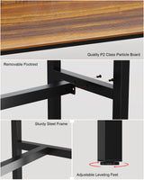 Teraves Teak Bar Table – Stylish Rectangular High Top Table with Sturdy Metal Frame for Versatile Use Teraves