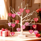 WILLBOND 30 Pcs Double Sided Diamond Art Keychain Ornaments DIY Diamond Painting Keychain Kits for Adults Key Ring Art Pendant Decor (Pink Heart) WILLBOND