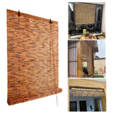 Outdoor Home Matchstick Blinds Cordless Bamboo Shades for Patio Roll Up Waterproof Bamboo Window Blinds Privacy Screen Reed Curtains 20x64in 36x72in 28x48in 72x72in (Size : 22 in Wide x 48 in High) VELLOW