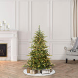 Puleo International 4.5 Foot Pre-Lit Aspen Fir Artificial Christmas Tree with 250 UL Listed Clear Lights, Green Puleo International
