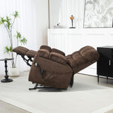 REHOUSING Oversized Power Lift Recliner Big Man 400lbs, Extra Wide Recliner Chair with Lifts Vertically for Elderly, Features Cup Holder, Heat and Massage, Zero Gravity Lay Flat for Adults (Brown) REHOUSING