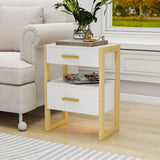 Edospaen Solid Wood Nightstand Night Stand with Motion Sensor Night Light & Storage Drawer, Wooden Bedside Table End Table Sofa Side Table Edospaen