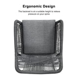 PURPLE LEAF 5 Pieces Outdoor Dining Set All-Weather PE Rattan Outdoor Patio Furniture Set with All Aluminum Frame Rectangular Table and Chairs Set for Lawn Garden Backyard Deck, Grey PURPLE LEAF