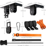 TRUSOON Kayak Hoist, Heavy Duty Kayak Pulley System for Garage Ceiling, Hold Up to 150 lbs Capacity, Canoe Garage Lift Storage System, Fit 10-18 Foot Ceilings, Black TRUSOON
