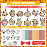 Gersoniel 36 Sets Fall Thanksgiving Window Art Suncatcher Kits Fall Gem Art Kit Diamond Painting Crafts Autumn Gemstone Sun Catcher Gem Craft for Autumn Thanksgiving Harvest Party Favors Gift Gersoniel