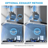 Midea MVT30W9AST Range 30 Inch 450CFM Vent T Shape Stove Hood with 5-Layer Aluminum Permanent Filters Kitchen, Ductless Convertible, 3 Speed Exhaust Fan, Stainless Steel Midea