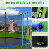 Lyromix 12FT Trampoline with Slide and Swings, Large Outdoor Trampoline with Basketball Hoop, Ladder, Light and Net, Capacity for 5-7 Kids and Adults Lyromix